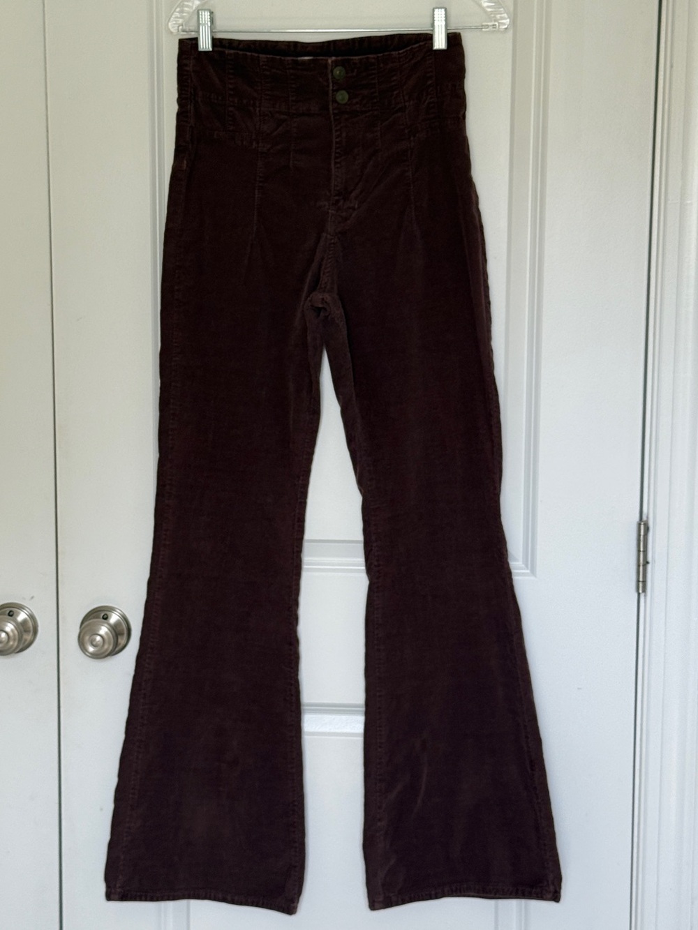 We the Free Corduroy Women's Flare Jeans in Deep Brown - Picture 2 of 8